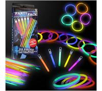 HENBRANDT Ultimate Glow Stick Party Pack 110 pz - Bastoncini di luce LED multicolore per braccialetti per bambini adulti festival feste rave eventi notturni