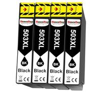 HenceBuy 503XL Compatibili per Cartucce Epson 503 XL Nero Multipack per Stampante Expression Home XP-5200 XP-5205 XP5200 XP5205 Workforce WF-2960DWF WF-2965DWF WF-2960 WF-2965 WF2960 WF2965 (4 Nero)
