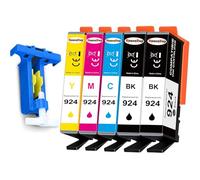 HenceBuy 924 cartucce multipack compatibili con HP 924 per HP OfficeJet Pro 8120 8122e 8124e 8132e 8134e 8135e 8125e, nero, magenta ciano, giallo (non con chip, confezione da 5)