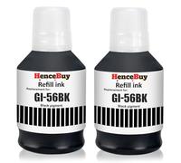 HenceBuy GI-56 BK GI-56BK - Flacone di inchiostro nero compatibile con stampanti Canon MAXIFY GX7050, GX6050, GX5050, GX4050, GX3050, GX5550, GX6550, 2 pezzi, nero, 170 ml