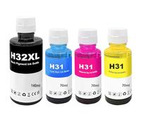 HenceBuy Set di 31 bottiglie di inchiostro 32XL compatibili per HP 32XL 31 Uso per Smart Tank 7301 7001 7602 5000 6001 5101 5102 Plus 651 551 455 457 450 All-in-One Serbatoio inchiostro nero ciano