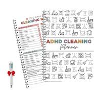 Hencethus Adhd - Kit di strumenti per la pulizia e l'organizzazione delle faccende, per aggiungere programma di pulizia e lista di controllo per adulti e donne, agenda giornaliera, settimanale