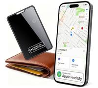 Hendari Smart Card Wallet Tracker Nero Puro (1 Pack), Smart Tracker Tag compatibile con Apple Dov'è (solo iOS, Android Non Supportato), Bluetooth Trova Localizzatore per Valigie, Portafoglio