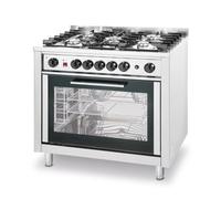 HENDI 225707 Fornello a Gas 5 Bruciatori con Forno Elettrico