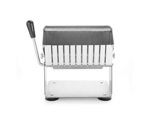HENDI Affettatrice Manuale per Salsicce, 11 Fette, Facile da Pulire, con Piedini a Ventosa per Una Buona Stabilità, 275x170x(H)235 mm, Acciaio Inox