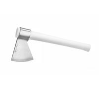 HENDI Ascia da macellaio, accetta per carne professionale, ascia da cucina per la lavorazione della carne, lama affilata da 125 mm in acciaio inox, manico ergonomico in polietilene bianco da 450 mm