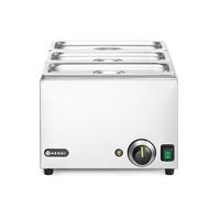 HENDI Bagnomaria elettrico, scaldavivande per buffet, temperatura regolabile 30°C a 85°C, incl. 3 x GN1/3 con coperchio, 19L, 230V, 1000W, 590x332x(H)242mm, acciaio inox