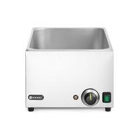 HENDI Bagnomaria elettrico, scaldavivande per buffet, temperatura regolabile 30 °C a 85 °C, 1 x GN 1/1, 2 x GN 1/2, 3 x GN 1/3, 19L, 230V, 1000W, 590x332x(H)242mm, acciaio inox