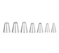 HENDI Beccucci per sac à poche, set di 7 punte a stella per decorazione di torte, biscotti, cupcake e dolci, kit professionale per glassa e farcitura, acciaio inox