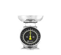 HENDI Bilancia da cucina analogica, per massimo 5 kg, scala da 20 g, funzione tara, non necessita di batterie, bilancia da cucina retrò, 207 x 231 x 254 mm, in acciaio inox