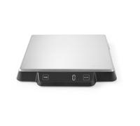 HENDI Bilancia da cucina digitale, corpo in plastica HIPS con display LED digitale integrato, alta precisione, max. 15 kg, 3 batterie AAA non incluse, 266x269x(H)34 mm, acciaio inox