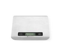 HENDI Bilancia da cucina digitale, display LCD digitale e tattile, alta precisione, max. 5 kg, 1 batteria al litio da 3V tipo CR2032 inclusa, 169x218x(h)13 mm, acciao inox