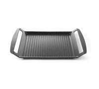HENDI Bistecchiera Antiaderente, con fondo a induzione, griglia per piastre ad induzione, piastra, padella per grigliare, per grill, con maniglie, 390x260x(H) 35 mm, alluminio in fusione