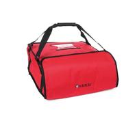 HENDI Borsa per la consegna e il trasporto della pizza, sacchetto isolato per pizza, impermeabile, borsa per la consegna di pizze pasti e cibi, interno 45x45x(H) 18cm, rosso, 47x47x(H) 21cm