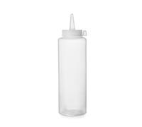 HENDI Bottiglia dosatrice di salse e condimento, riutilizzabile, biberon dosatore da spremere, flacone squeeze, ketchup, mustard, olio d'oliva, mousse, 0,35L, ø55x(H)205mm, trasparente, PE, PP