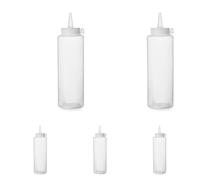 HENDI Bottiglia dosatrice di salse e condimento, riutilizzabile, biberon dosatore da spremere, flacone squeeze, ketchup, mustard, olio d'oliva, mousse, 0,2L, ø50x(H)185mm, trasparente, PE, PP