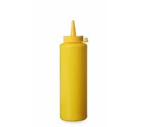 HENDI Bottiglia dosatrice di salse e condimento, riutilizzabile, biberon dosatore da spremere, flacone squeeze, ketchup, mustard, olio d'oliva, mousse, 0,2L, ø50x(H)185mm, giallo, PE, PP