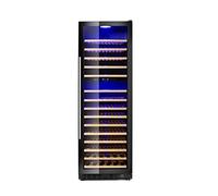HENDI Cantinetta per vini, 2 zone, 160 bottiglie, 15 ripiani estraibili in legno di faggio, 5-22˚C, luce LED, 230V, 150W, 595x730x(H)1784mm, inox, nero