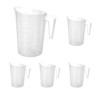 HENDI Caraffa graduata, impilabile, misurino con scala, 3L, ø181x(H)233mm, polipropilene, transparente (Confezione da 5)