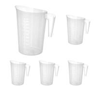 HENDI Caraffa graduata, impilabile, misurino con scala, 5L, ø210x(H)270mm, polipropilene (Confezione da 5)