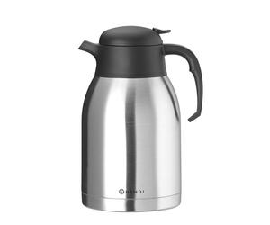 HENDI Caraffa termica 2L, bricco termico, thermos per caffè e tè, per macchine da caffè americano, caraffa sottovuoto, bollitore sottovuoto per bevande calde e fredde, ⌀140x(H)265mm, acciaio inox