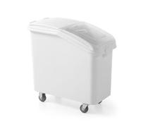 HENDI Carrello per ingredienti, Amerbox, contenitore di stoccaggio per ingredienti secchi, trasporto porta farina, zucchero, sale, cereali, riso, 102L, 600x720x(H)700mm, bianco, polipropilene