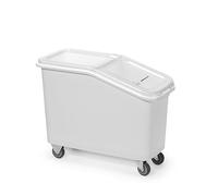 HENDI Carrello per ingredienti, Amerbox, contenitore di stoccaggio per ingredienti secchi, trasporto porta farina, zucchero, sale, cereali, riso, 62L, 345x720x(H)570mm, bianco, polipropilene