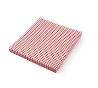 HENDI Carta alimentare antigrasso, confezione da 500 fogli, resistente ai grassi, carta cerata a scacchi rossi e bianchi per per avvolgere o servire alimenti, 200x250mm