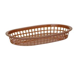 HENDI Cestini per Servire Fast Food, 6 Pezzi, per Patatine Fritte, Hamburger, Gamberetti o Anelli di Cipolla, 275x175x(H) 38mm, Polipropilene, Marrone