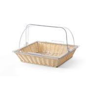 HENDI Cestino per pane con coperchio rolltop, GN 2/3, contenitore-cesto-espositore-display porta pane per la presentazione e la conservazione del pane, 365x335x(H)245mm, polipropilene, policarbonato
