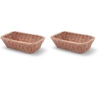 HENDI Cestino per pane, GN 1/4, rettangolare, espositore cesto contenitore da tavolo o da banco per pane, frutta e verdura, 265x162x(H)65mm, polipropilene (Confezione da 2)