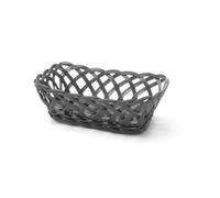 HENDI Cesto rettangolare di frutta, portafrutta da tavolo, fruttiere, cestello per il pane, cestino portapane, con lati intrecciati, 225x150x(H)65mm, nero, polipropilene