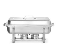 HENDI Chafing dish GN 1/1 per buffet, sistema a bagnomaria, set da 4 unità, 8,5L, 610x355x(H)297mm, acciaio inox