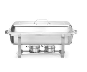 HENDI Chafing dish GN 1/1 per buffet, sistema a bagnomaria, set da 4 unità, 8,5L, 610x355x(H)297mm, acciaio inox
