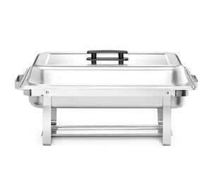 HENDI Chafing Dish GN1/1, set di 4 pezzi, scaldavivande, contenitore vassoio di riscaldamento, pentola per servire a buffet, catering e feste, sistema a bagnomaria, 575x352x(H)296mm, acciaio inox, PP