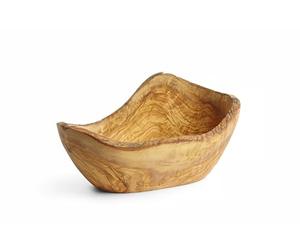 HENDI Ciotola bowl tazza contenitore, oblungo, per snacks, uvetta, olive, nacho, cereali, pane, frutta, per cucina, decorativo, 265x145(H)110mm, in legno di oliva
