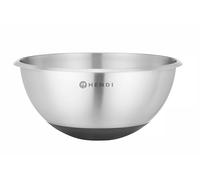 HENDI Ciotola da cucina, 6L, multifunzionale, insalatiera, contenitore per alimenti, ciotola di miscelazione, con base in gomma antiscivolo, ⌀330x(H)155mm, acciaio inox