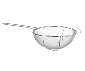 HENDI Colino Rinforzato, per Farina e Salse, Setaccio da Cucina a Maglia Fine con Manico e Supporti Laterali, 595x305x(H)145mm, Acciaio Inossidabile
