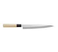 HENDI Coltello Yanagiba, coltello giapponese per Sashimi e Sushi, coltello da cucina per sfilettare pesci di piccole e medie dimensioni, lama: 270mm, lunghezza totale: 405mm, acciaio inox