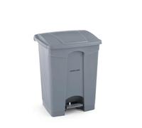 HENDI Contenitore cassonetto dei rifiuti a pedale, 68L, 490x410x(H)660mm, grigio, in polipropilene