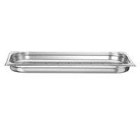 HENDI Contenitore Gastronorm, GN 1/1, solo con fondo perforato, contenitore GN, impilabile, bordi arrotondati, resistente alla temperatura da -40° a 300°C, 5L, altezza: 40mm, acciaio inox