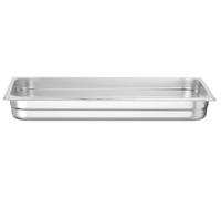HENDI Contenitore Gastronorm, GN 1/1, resistenza termica -40 °C a 300 °C, compatibile con i forni a convezione, frigoriferi, bagno María, chafing dishes, 9L, 530x325x(H)65mm, acciaio inox 18/10