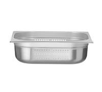 HENDI Contenitore Gastronorm, GN 1/2, con lati e fondo perforati, contenitore GN, impilabile, bordi arrotondati, resistente alla temperatura da -40° a 300°C, 6,5L, altezza: 100mm, acciaio inox