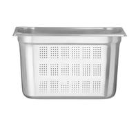 HENDI Contenitore Gastronorm, GN 1/3, con lati e fondo perforati, contenitore GN, impilabile, bordi arrotondati, resistente alla temperatura da -40° a 300°C, 7,8L, altezza: 200mm, acciaio inox 18/10