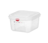 HENDI Contenitore Gastronorm GN 1/6 con coperchio HACCP, ermetico, resistenza termica -40°C a 100°C, 1,1L, 176x162x(H)65mm, polipropilene traslucido