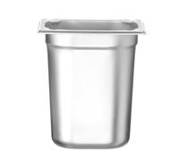 HENDI Contenitore Gastronorm, GN 1/6, resistenza termica -40 °C a 300 °C, compatibile con i forni a convezione, frigoriferi, bagno María, chafing dishes, 3.4L, 176x162x(H)200mm, acciaio inox