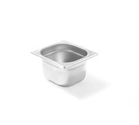 HENDI Contenitore Gastronorm, GN 1/6, resistenza termica -40 °C a 300 °C, compatibile con i forni a convezione, frigoriferi, bagno María, chafing dishes, 3.4L, 176x162x(H)200mm, acciaio inox