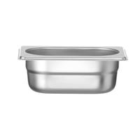 HENDI Contenitore Gastronorm, GN 1/9, resistenza termica -40 °C a 300 °C, compatibile con i forni a convezione, frigoriferi, bagno María, chafing dishes, 0.6L, 176x108x(H)65mm, acciaio inox 18/10