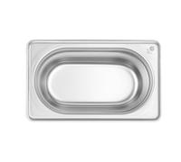 HENDI Contenitore Gastronorm, GN 1/9, resistenza termica -40 °C a 300 °C, compatibile con i forni a convezione, frigoriferi, bagno María, chafing dishes, 1L, 176x108x(H)100mm, acciaio inox