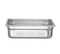 HENDI Contenitore Gastronorm, GN 2/3, con lati e fondo perforati, contenitore GN, impilabile, bordi arrotondati, resistente alla temperatura da -40° a 300°C, 9L, altezza: 100mm, acciaio inox 18/10